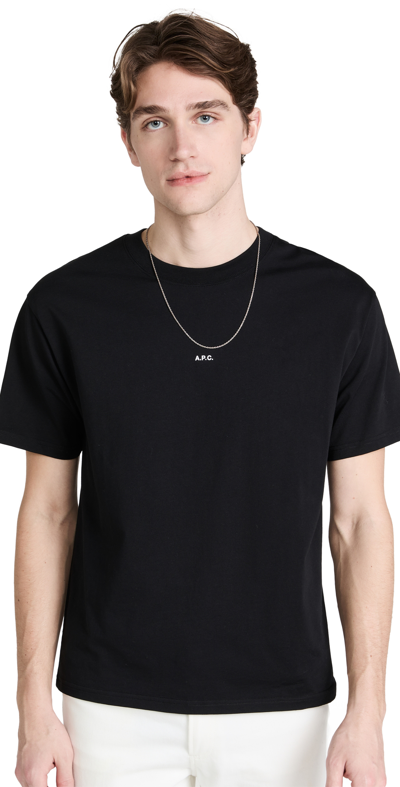 Apc A.p.c. Boxy Micro Logo Cotton Crew-neck T-shirt In Black