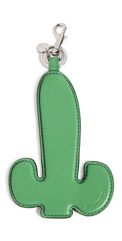 Jw Anderson Green Leather Cactus Keychain
