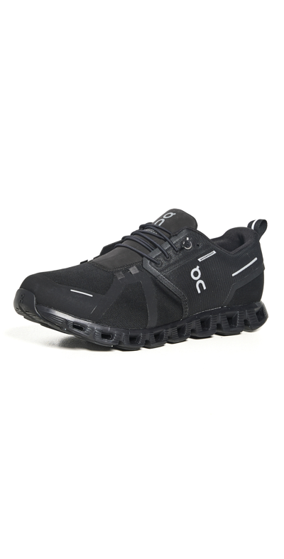 On Cloud 5 Waterproof Sneakers In All Black