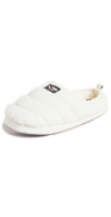 Puma Scuff Sherpa Slippers In White In Whisper White/ Black