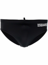 DSQUARED2 D-SQUARED2 MAN'S STRETCH FABRIC SWIM BRIEFS WITH BACK LOGO PRINT