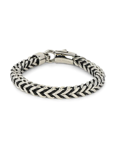 Jean Claude Men's Stainless Steel Foxtail Chain Bracelet In Silver