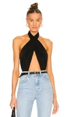 Norma Kamali Cross Halter Mio Swimsuit, Black