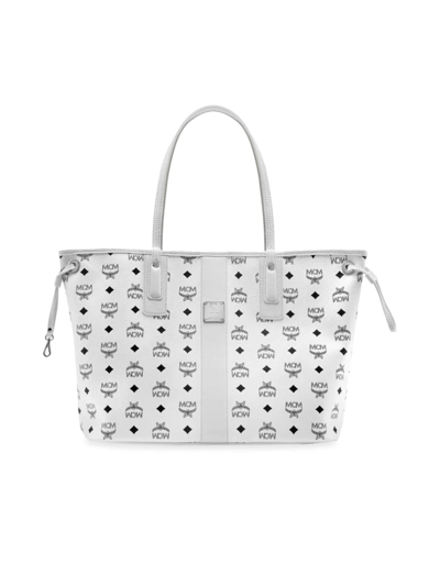 Mcm Women's Medium Liz Reversible Visetos Shopper In White