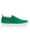 Isaia Suede Slip-on Sneakers In Green