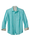 Tommy Bahama Ventana Plaid Linen Shirt In Ming Jade
