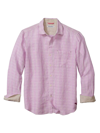 Tommy Bahama Ventana Plaid Linen Shirt In Pale Passion
