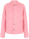 Bottega Veneta Woven-jacquard Toweling Button-down Jacket In Pink