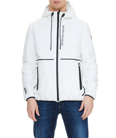 Moose Knuckles Grayton Logo-print Zip-fastening Jacket In Milky Way