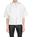 Moorer Lightweight Short-sleeved Hooded Jacket In White