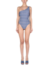 Magda Butrym Women's One Piece Cut-out Swimsuit In Blu