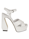 Si Rossi White Sandals With A Sculpted Heel In Bianco