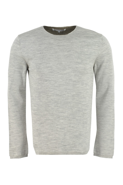 Comme Des Garçons Shirt Comme Des Garcons Shirt Men's Grey Brand-embroidered Round-neck Wool Jumper