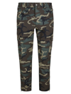 DOLCE & GABBANA CHECK PATTERN CAMOUFLAGE CROPPED CARGO PANTS