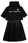 MM6 MAISON MARGIELA SWEATSHIRT DRESS WITH PLEATED SKIRT