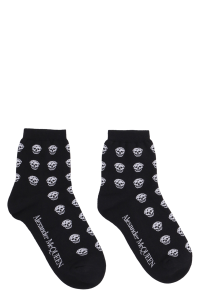 Alexander Mcqueen Cotton-blend Socks In Black