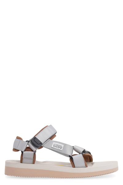 Suicoke Depa-v2 Velcro-strap Sandals In Grey