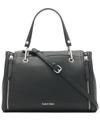 Calvin Klein Reyna Satchel Bag In Black/silver