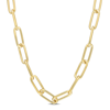 AMOUR AMOUR 6MM PAPERCLIP CHAIN NECKLACE IN YELLOW PLATED STERLING SILVER