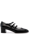 Carel Calf Leather Mary Jane Kina Pumps In Black