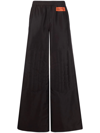 HERON PRESTON LOGO-PATCH WIDE-LEG TROUSERS