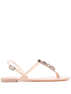 Casadei Crystal-embellished Jelly Sandals In Neutrals