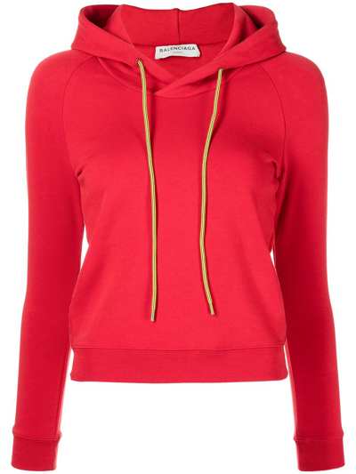 Pre-owned Balenciaga 2010s Classic Drawstring Hoodie In Red