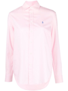 Polo Ralph Lauren Embroidered-logo Button-down Shirt In Pink