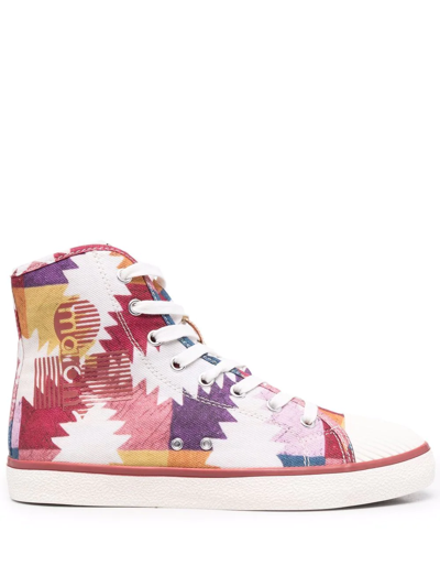 Isabel Marant Benkeen Sneakers In Yellow Cotton In Multicolour