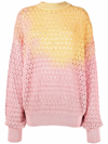 Attico Gradient-effect Oversized Jumper In Pink