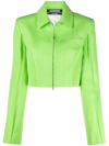 Jacquemus La Veste Limao Cropped Jacket In Green