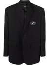 We11 Done We11done Black Oversized Logo Blazer In Black