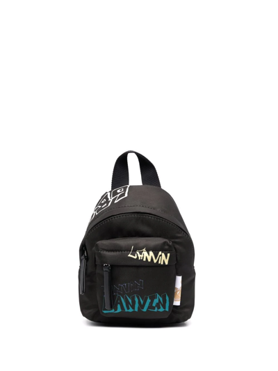 Lanvin Logo-print Mini Backpack In Black