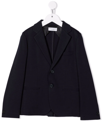 Paolo Pecora Kids' Fitted Single-breasted Blazer In Blue
