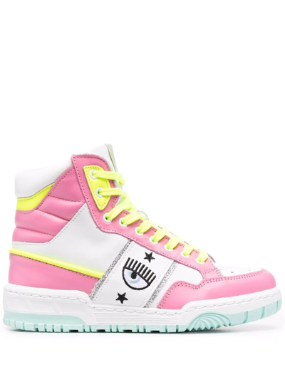 Chiara Ferragni Bold Eye High-top Sneakers In Pink
