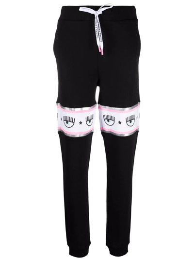Chiara Ferragni Jogging Pants In Cotton Blend In Black