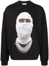 Ih Nom Uh Nit Graphic Print Crewneck Sweater With Long Sleeves In Black
