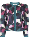ISABEL MARANT ÉTOILE QUILTED GEOMETRIC-PRINT CROPPED JACKET
