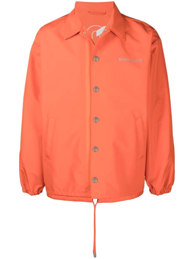 Khrisjoy Drawstring-waist Shirt Jacket In Orange