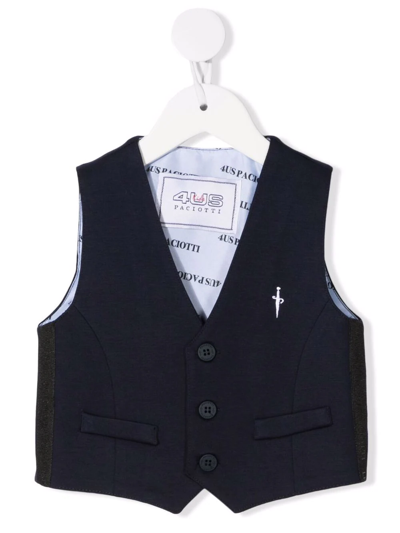 Cesare Paciotti 4us Babies' Embroidered-logo Waistcoat In Blue