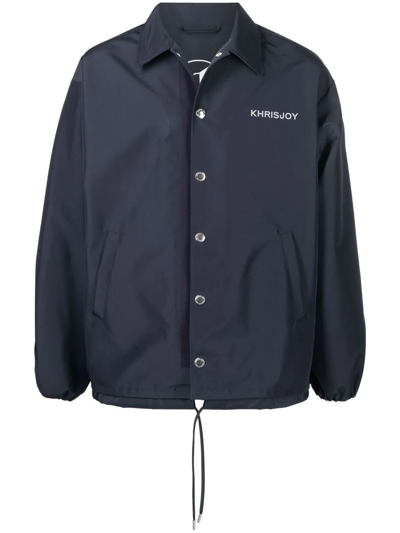 Khrisjoy Logo-embroidered Shirt Jacket In Blue