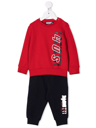 Cesare Paciotti 4us Babies' Logo-print Tracksuit Set In Blue