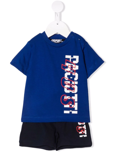 Cesare Paciotti 4us Babies' Logo-print Tracksuit Set In Blue