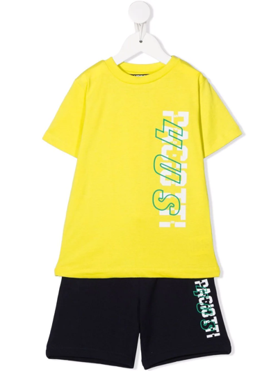 Cesare Paciotti 4us Kids' Logo-print Tracksuit Set In Yellow