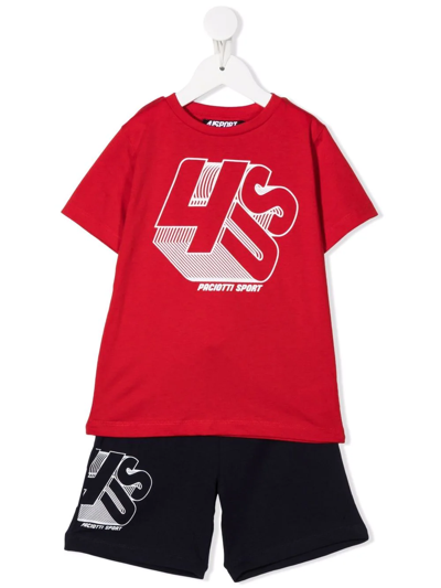 Cesare Paciotti 4us Kids' Logo-print Tracksuit Set In Red