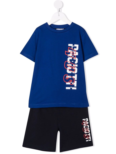 Cesare Paciotti 4us Kids' Logo-print Tracksuit Set In Blue