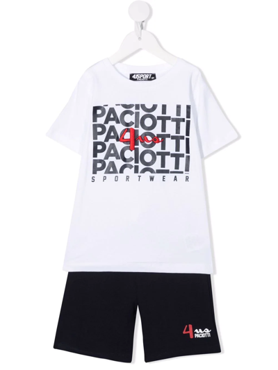 Cesare Paciotti 4us Kids' Logo-print Tracksuit Set In White