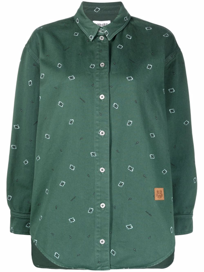 Kenzo Paisley-print Shirt In Green