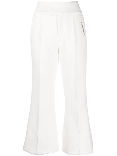 Khrisjoy Cropped Kick-flare Trousers In Pink