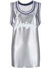 Khrisjoy Metallic Logo-print Jersey In Silver